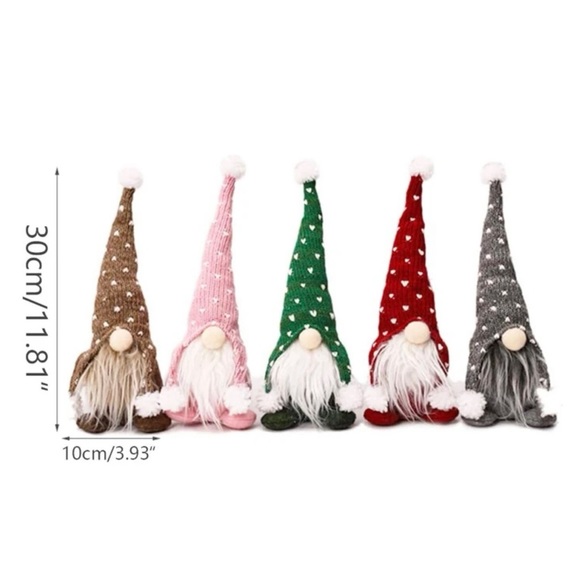 Bundle of 5 Heart Gnomes Beanies with Posable Knit Hats Gnome Lot Set - Picture 3 of 3